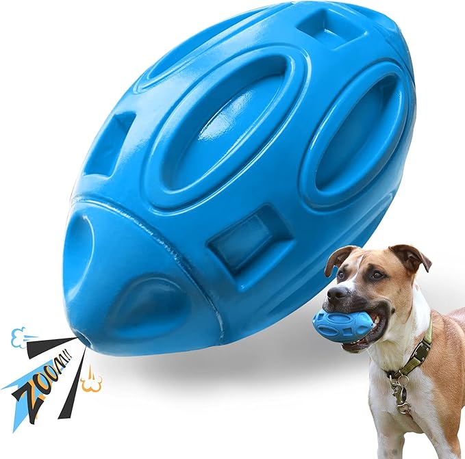 EASTBLUE Squeaky Dog Toys for Aggressive Chewers: Rubber Puppy Chew Ball with Squeaker, Almost Indestructible and Durable ...