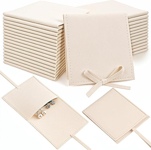 YQQYG 30 Pcs Microfiber Jewelry Pouch with Band 8x8 cm, Jewelry Packaging Gift Bags for Bracelet Necklace Packaging