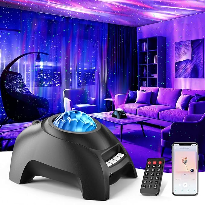 Northern Galaxy Light Aurora Projector, Star Projector with 33 Light Effects, Starry Nebula LED Lamp for Bedroom with Remo...