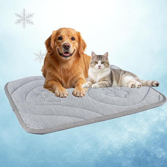 Pawhoo Dog Cooling Mat, Anti-Slip, Thick 3D Orthopedic Summer Pad for Dogs & Cats, Q-MAX > 0.5, Non-Toxic, Machine Washabl...