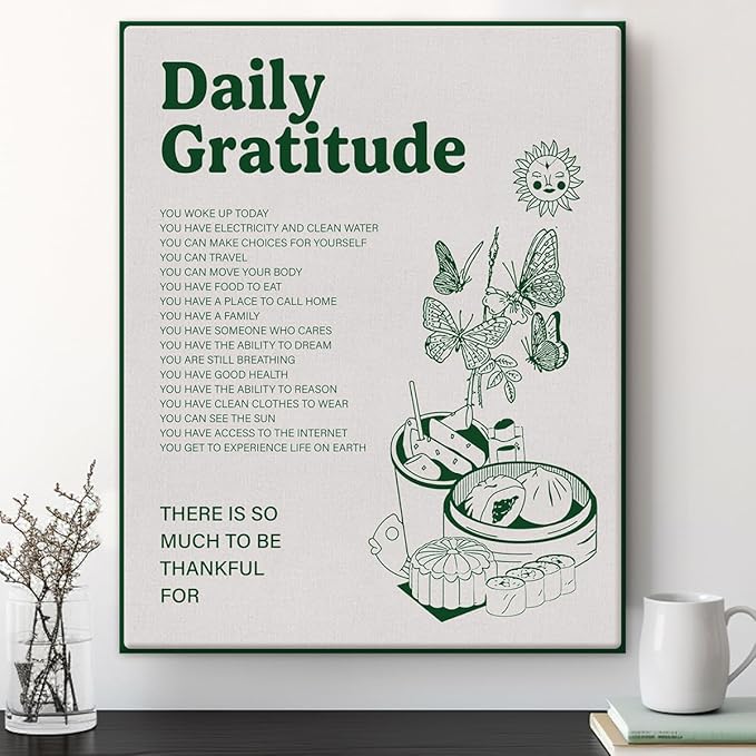 Inspirational Wall Art Green Boho Room Decor Aesthetic Home Kitchen Office Bedroom Cafes Wall Decor 8x10 Inch