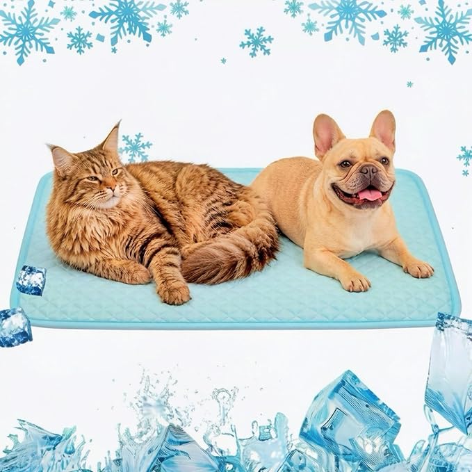 Koquena Dog Cooling Mat, Comfortable Pet Cooling Pad for Dogs Cats, Q-Max>0.4 Washable Cool Fiber Portable for Indoor Outd...