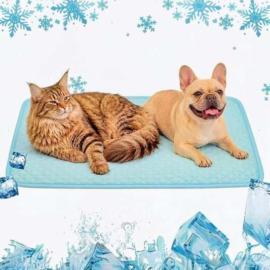 Koquena Dog Cooling Mat, Comfortable Pet Cooling Pad for Dogs Cats, Q-Max>0.4 Washable Cool Fiber Portable for Indoor Outd...