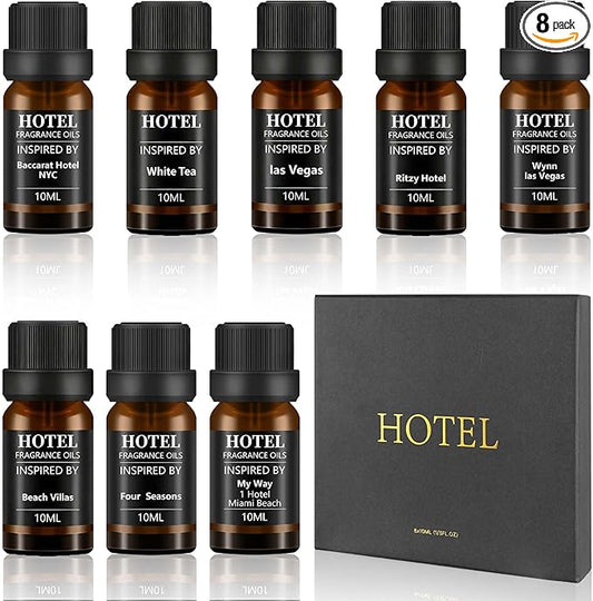 Hotel Collection Diffuser Essential Oil Gift Set,Hotel Scents for Home,Stress Relief Air Freshening,My Way,The Beach Villa...