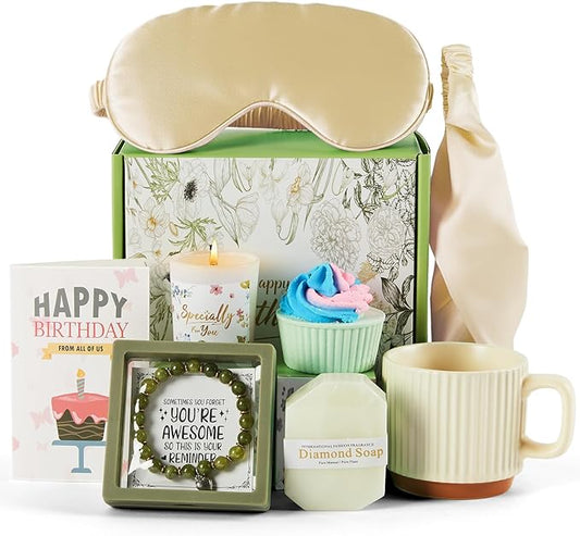 Mug Gift Birthday Gifts Set for Women, Spa Baskets Gift Box Unique Happy Birthday Gifts Ideas for Women Mom Her Friend Sis...