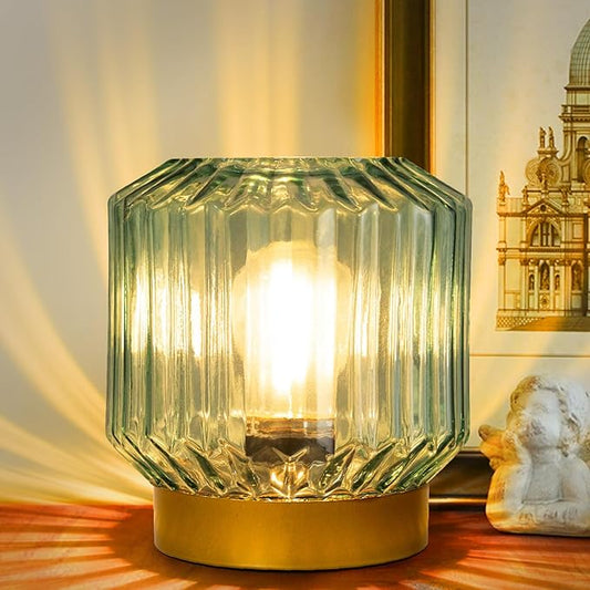 Battery Operated Lamp with Timer, Cordless Lamps for Areas No Outlets, Decorative LED Small Lamp with Original Vintage Lan...