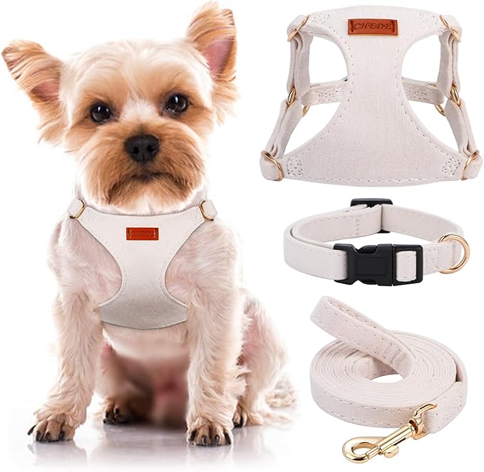 No Pull Dog Harness- Lightweight, Soft, Adjustable Small Harness Collar and Leash Set, Suitable for Cats Puppy Small and M...