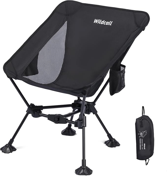 WildCall Lightweight Folding Camping Chair Compact Beach Chair with Anti-Sinking Large Feet
