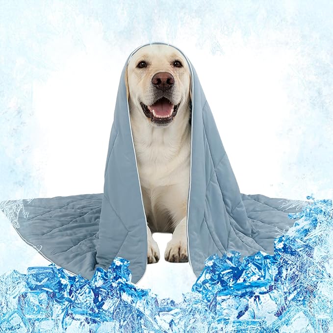 40x60in Large Cooling Blanket for Dogs - Machine Washable Soft Blanket with Q-MAX>0.4, Fits Medium Large Dogs, Summer Cool...