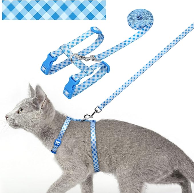 azuza Cat Harness and Leash Set for Safe Walking and Travel, Escape Proof Cat Harness, Lightweight Soft and Comfortable, A...