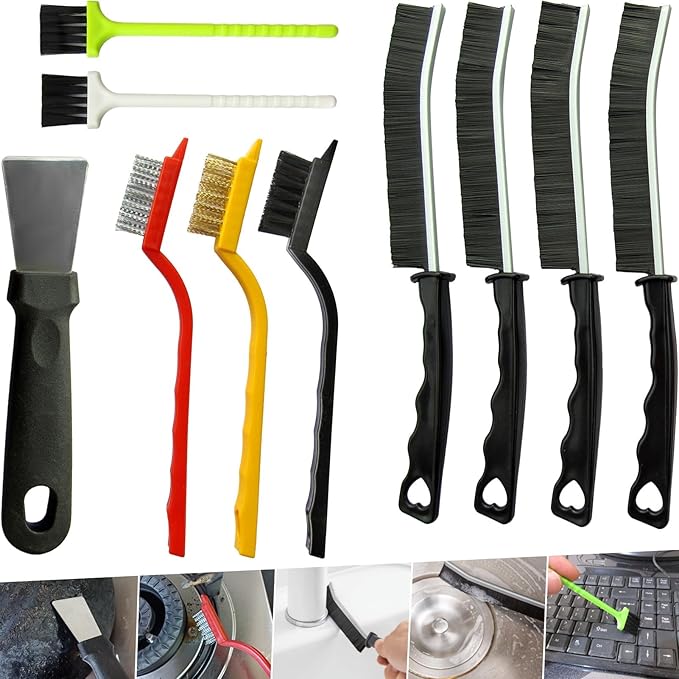 10Pcs Crevice Cleaning Tools, Gap Cleaning Brush Set,Cleaning Brushes Small Spaces, Hard Bristle Crevice Cleaning Brush To...