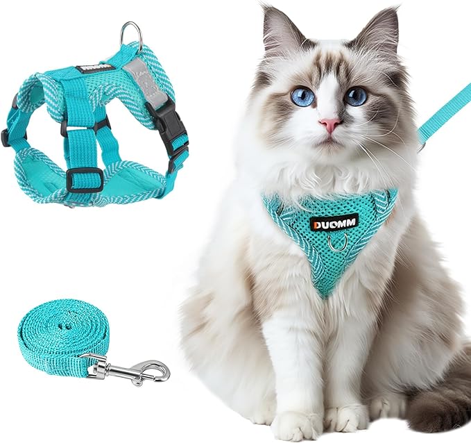wanheart Cat Harness and Leash Set - Escape Proof Adjustable Breathable Vest for Cats, Soft Mesh Padded Harness with Refle...
