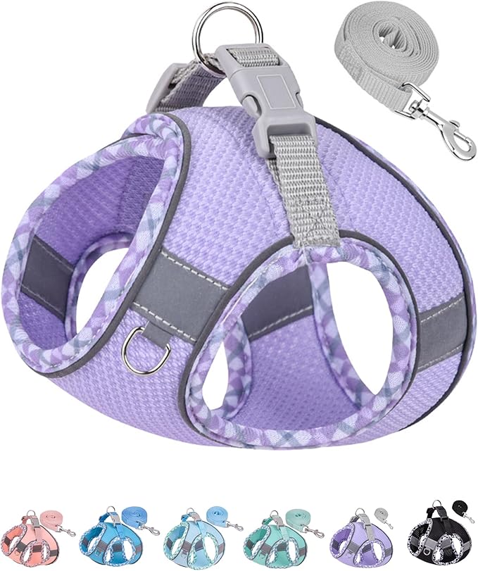 Petank Dog Harness for Small Medium Dogs No Pull, Puppy Harness and Leash Set, Step in Dog Harness for Walking, Running, T...