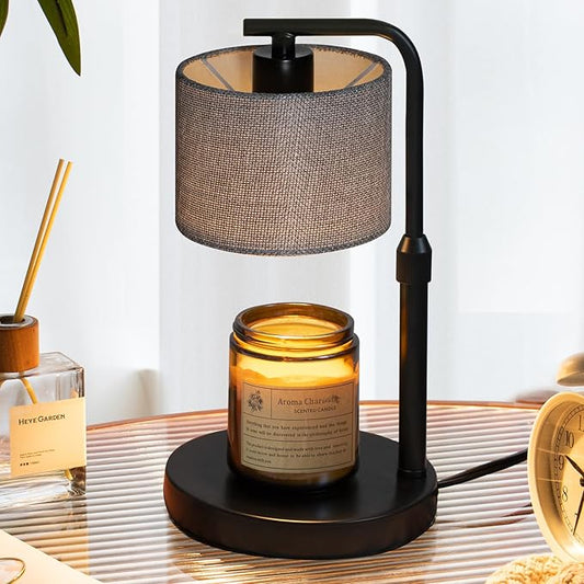 Dexnump Candle Warmer Lamp with Timer, Dimmable Candle Wax Warmer with 2 Light Bulbs, Height Adjustable Electric Candle Li...