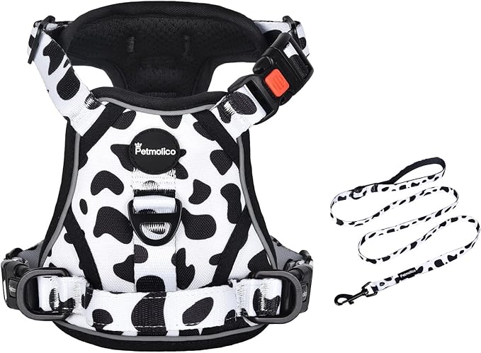 Petmolico No Pull Dog Harness and Leash Set, No Choke 4 Leash Attchments Easy Control Handle Soft Padded Reflective Vest D...