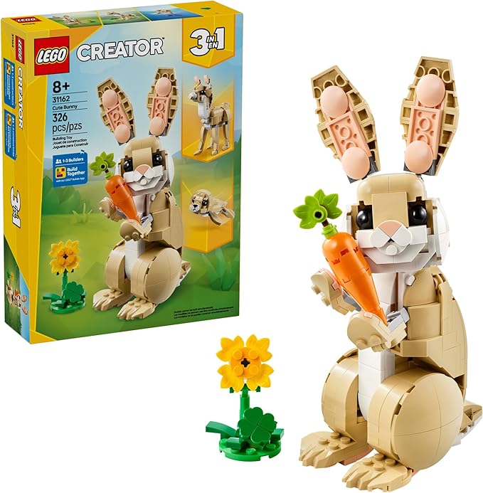 LEGO Creator 3 in 1 Cute Bunny Toy - Building Toy Set with 3 Build Options, Bunny, Seal, or Llama - Animal Figures for Kid...