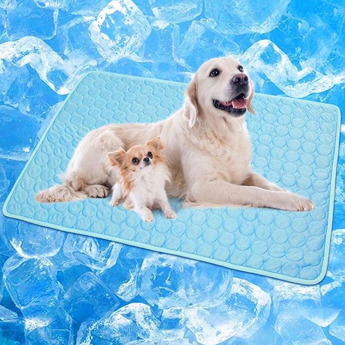 XinChangShangMao Dog Cooling Mat, Q-Max>0.4 Pet Dog Self Cooling Pad, Ice Silk Washable Summer Cool Mat for Cats, Kennels,...