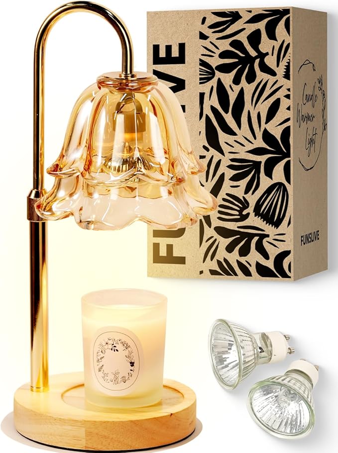Flower Candle Warmer Lamp with Timer Dimmable, Mothers Day Birthday Gifts for Women Mom, Candle Warming Light Height Adjus...