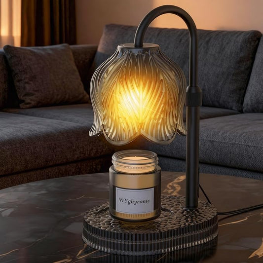 WYghyronic Candle Warmer Lamp with Adjustable Height - Flameless 4-Level Dimmable Wax Warmer, Timer Function & Stylish Des...