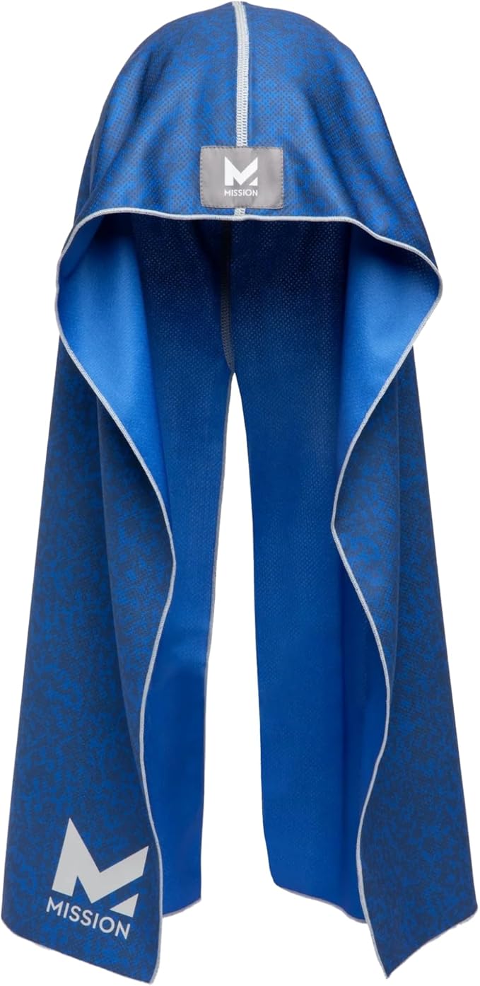 MISSION Cooling Hoodie Towel, Evaporative Cool Technology, Cools Instantly When Wet, UPF 50 Sun Protection, Contours Your ...