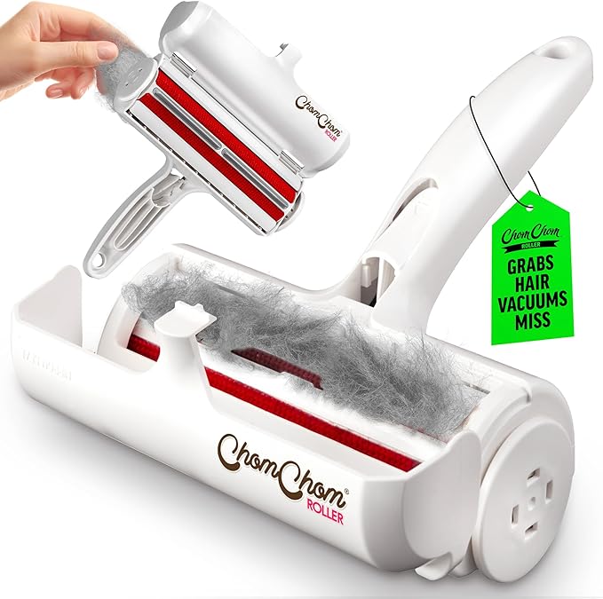 ChomChom Roller Pet Hair Remover – Original Size Reusable Lint Roller for Cat & Dog Hair on Furniture, Couch, Carpet, Car,...