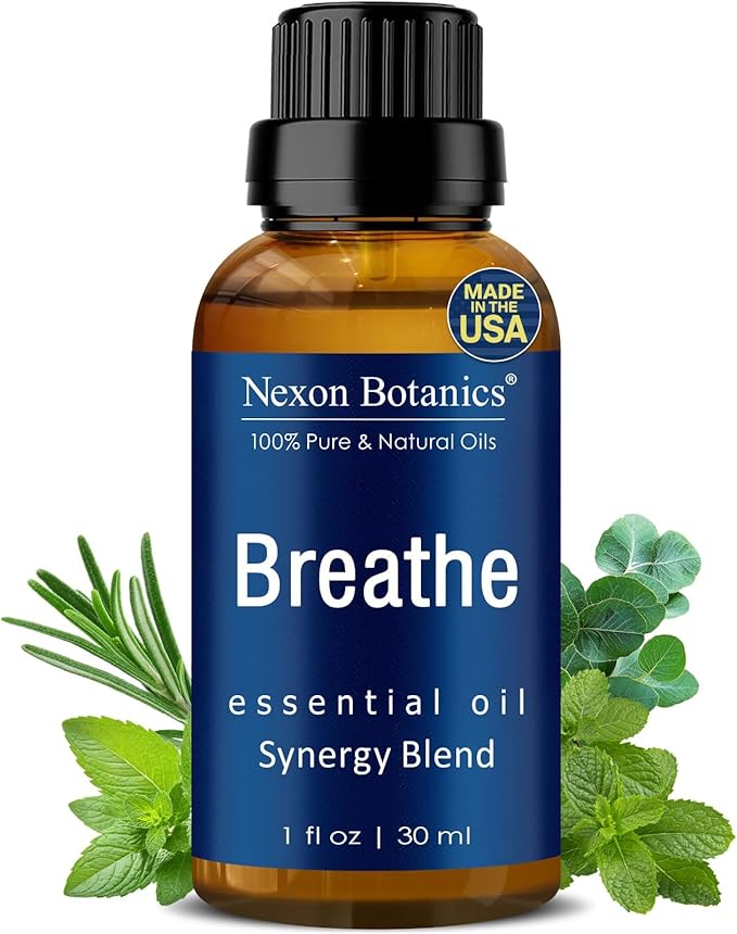 Breathe Essential Oil Blend 30 ml - Breath Sinus Relief with Menthol Oils - for Humidifiers, Diffusers, and Aromatherapy -...