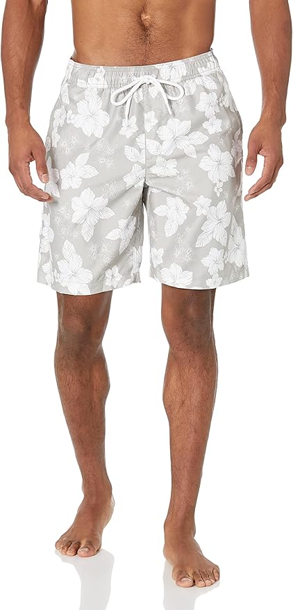 Amazon Essentials Men's 9" Swim Trunks with Mesh Lining, Pockets, Drawstring Closure