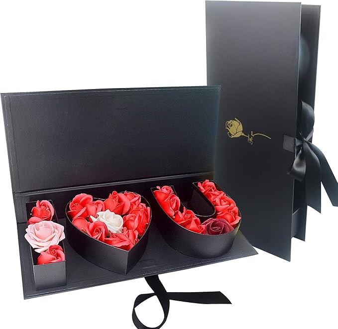 Valentines Day Flower Gift Box: "i Heart U" Letter Large Flower Boxes with Ribbon for Christmas, Wedding Party, Mothers Bi...