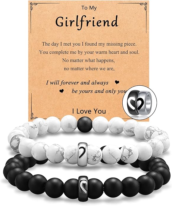 UNGENT THEM Matching Couple Ring Bracelets for Boyfriend Girlfriend Husband Wife Valentines Anniversary Birthday Engagemen...