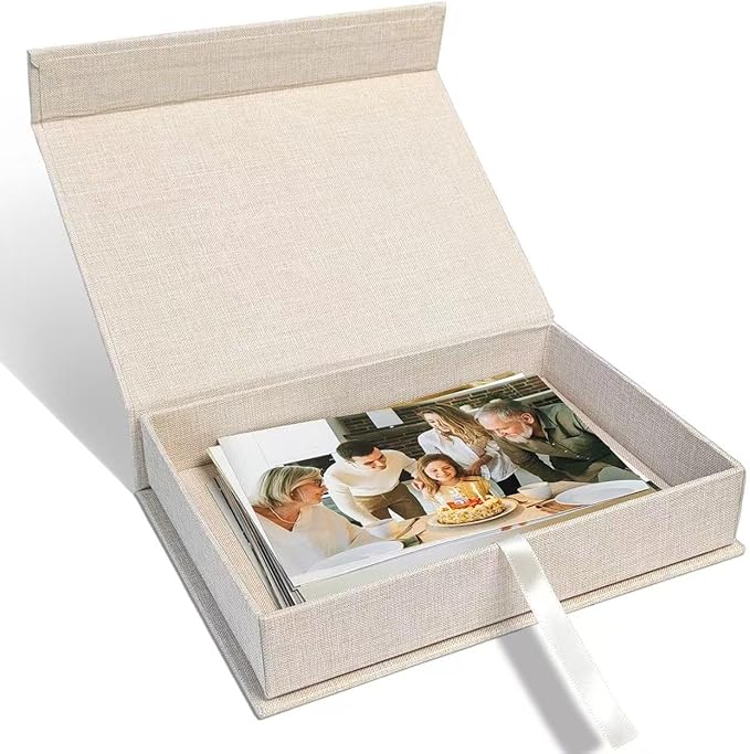 Sprsthai 8x10 Archival Photo Storage Box with Lid – Stackable Memory Keepsake Organizer for Photos, Certificates, Jewelry...