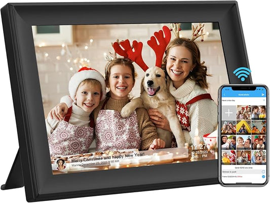 SSAWiFiFrame 32GB 10.1 Inch WiFi Digital Picture Frame with 1280x800 HD IPS Touch Screen, Send Photo or Videos via App or ...