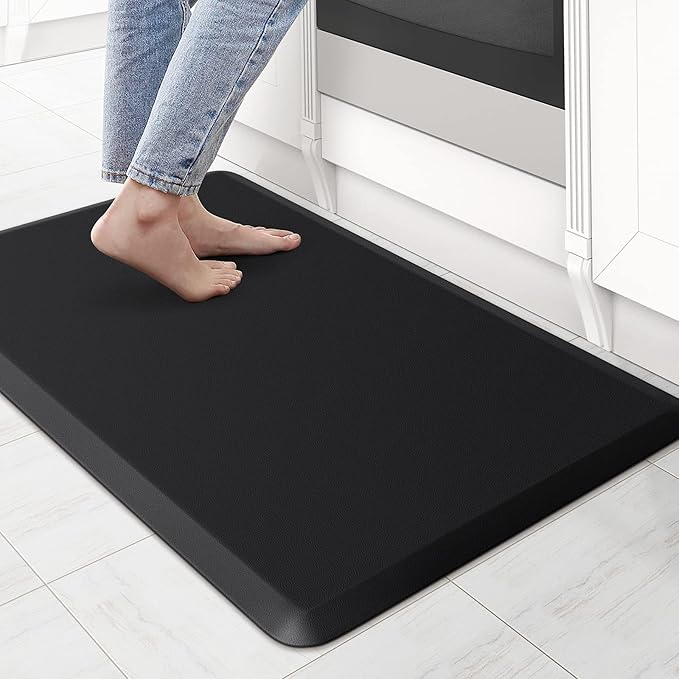 KitchenClouds Kitchen Mat Cushioned Anti Fatigue Rug 17.3"x28" Water Resistant, Non Slip, Standing and Comfort Desk/Floor ...