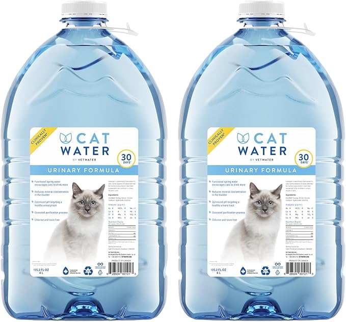 CATWATER by VETWATER | ph-Balanced and Mineral-Free Cat Water | Clinically Proven Urinary Formula | Helps Prevent Cat Urin...