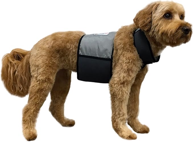 CoolerDog Dog Cooling Vest & Cooling Collar – Ice Vest for Hot Weather Heat Relief, Re-Freezable Pure Water Inserts (Mediu...