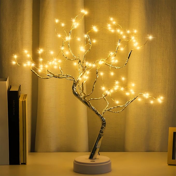 PXBNIUYA Room Decor, 20" 108 LED Tabletop Bonsai Tree Light, DIY Artificial Tree Lamp, Battery/USB Operated, Aesthetic Lam...