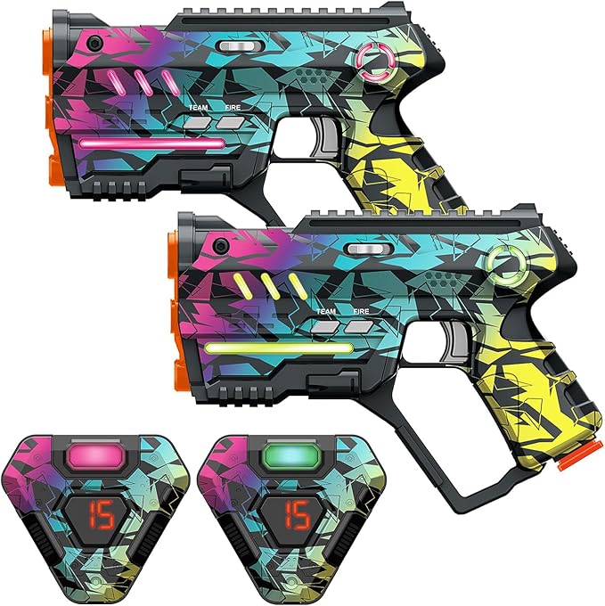 Laser Tag Set of 2, Lazer Tag Game for Kids Indoor & Outdoor Play, Gift Ideas for Kids Teens and Adults, Cool Toys for Tee...