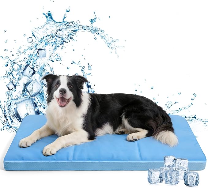 InVarme Orthopedic Dog Cooling Mat: Extra-Thick Self-Cooling with Removable Memory Foam & Non-Slip Bottom – Non-Toxic Gel...