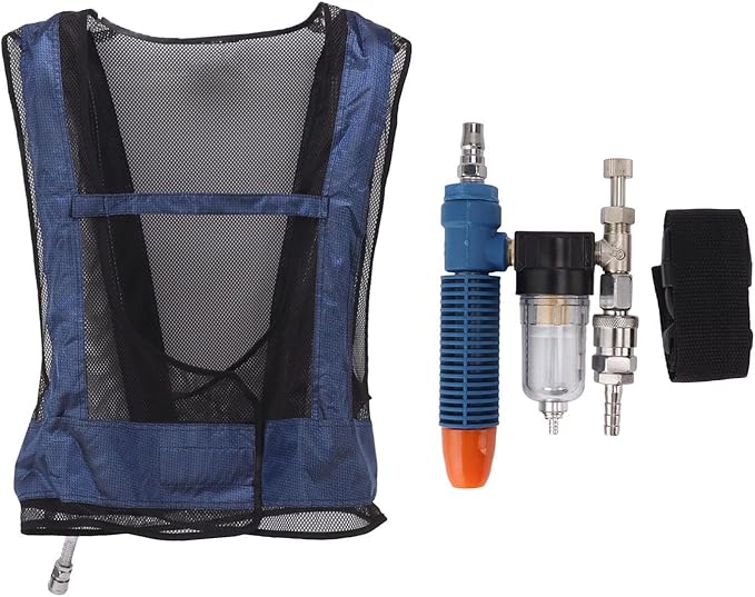 Topyond Air Conditioned Jacket Cooling Vest, Vortex Tube Air Compressor Vest, Adjustable Cooling Fan for Welding, Air-Cool...