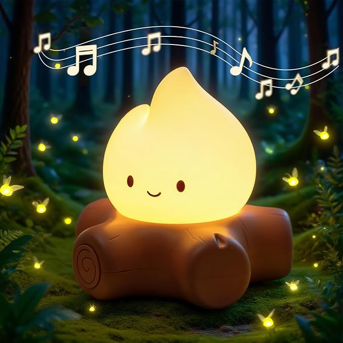 WANIDEA Fake Campfire Lamp, Ambient Lighting, White Noise Soothes The Mood, Portable Rechargeable Night Light, Candlelight...
