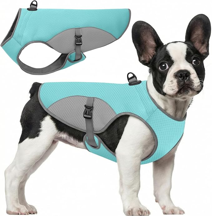 Preferhouse Dog Cooling Jacket for Large Dogs, Pet Cooling Vest with Mesh and D Ring, Dog Reflective Stripe Cooler Jacket ...