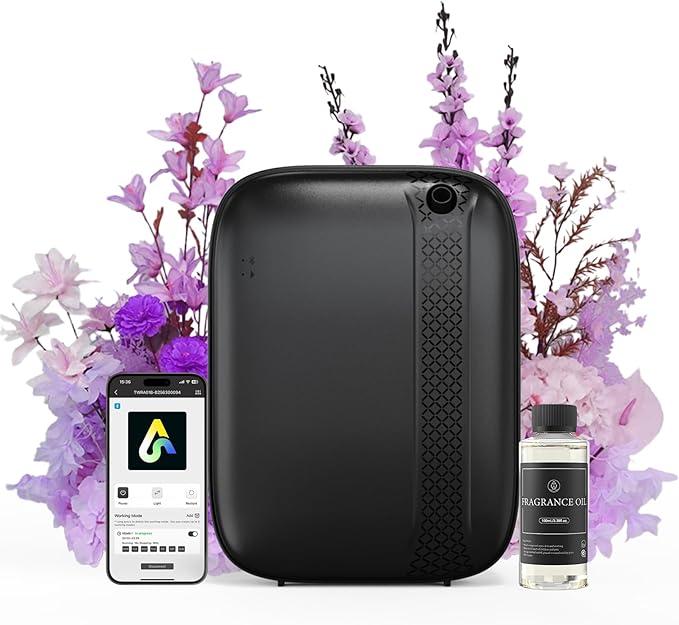 Essential Oil Diffuser, Waterless & Ultrasonic Aromatherapy Diffuser for Home, Office, Hotel, 13.5 OZ Capacity Up to 2500 ...