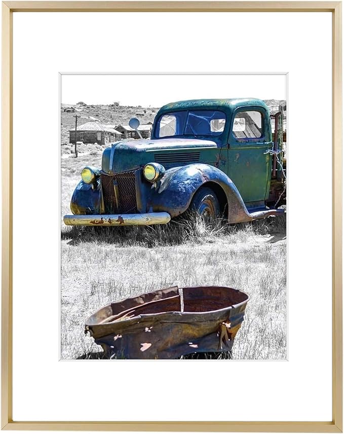 Golden State Art, 11x14 Gold Picture Frame Displays Photo 8x10 with Mat or 11 x 14 Without Mat for Wall Mounting, Classic ...
