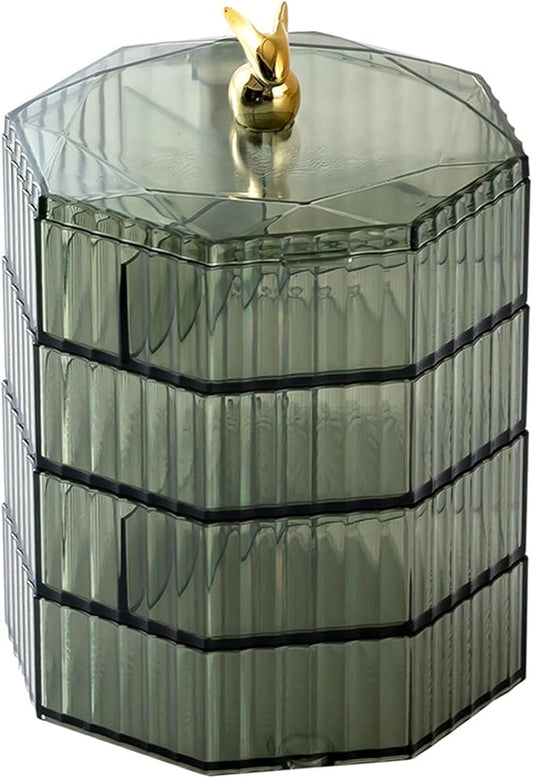 Lifeuping Jewelry Organizer with Handle, 4-Layer Acrylic Jewelry Box, Clear Jewelry Boxes for Women Girls, Make up Earring...
