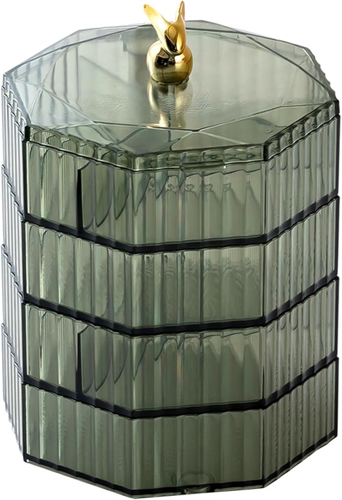 Lifeuping Jewelry Organizer with Handle, 4-Layer Acrylic Jewelry Box, Clear Jewelry Boxes for Women Girls, Make up Earring...