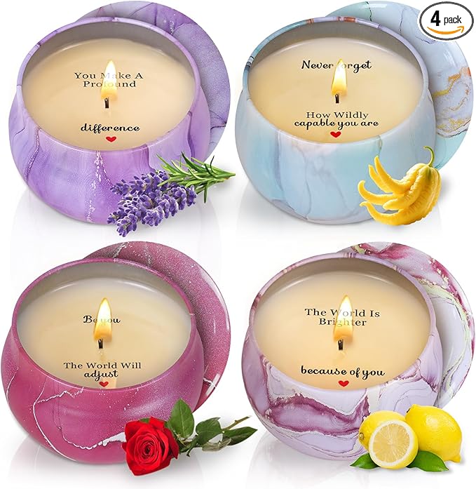 Scented Candles Gift Set for Women with Sayings, 4 Pack Aromatherapy Candles with Four Scents, Birthday Mothers Day Inspir...