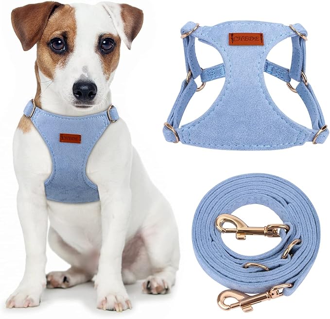 CHEDE No Pull Puppy Harness and Multifunction Dog Leash Set- 8 Colors Soft Adjustable No Choke Escape Proof Cute,Lightweig...