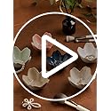 zerokyclan Floral Vanity Tray - Ceramic Jewelry Organizer Dish for Rings Necklaces Wedding Gift Idea(camel)
