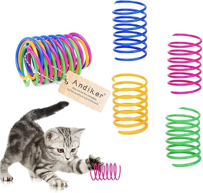 Andiker Interactive Cat Spiral Creative Spring Toy to Kill Time and Keep Fit, Sturdy and Heavy Plastic for Swatting, Bitin...