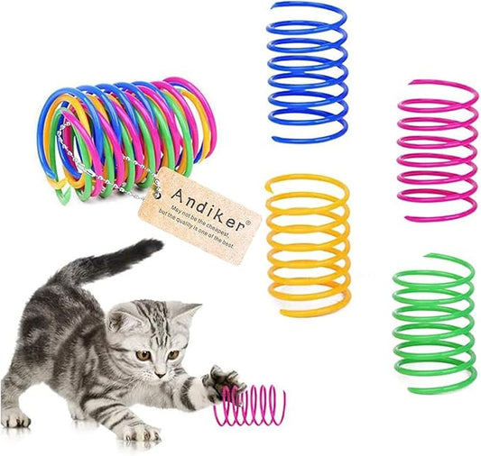 Andiker Interactive Cat Spiral Creative Spring Toy to Kill Time and Keep Fit, Sturdy and Heavy Plastic for Swatting, Bitin...