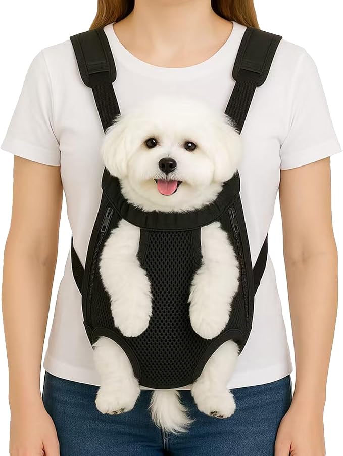 Mosago Dog Backpack Carrier, Adjustable Pet Front Carriers, Legs Out Carrying Sling Travel Bag for Small Medium Dogs 7-11 ...